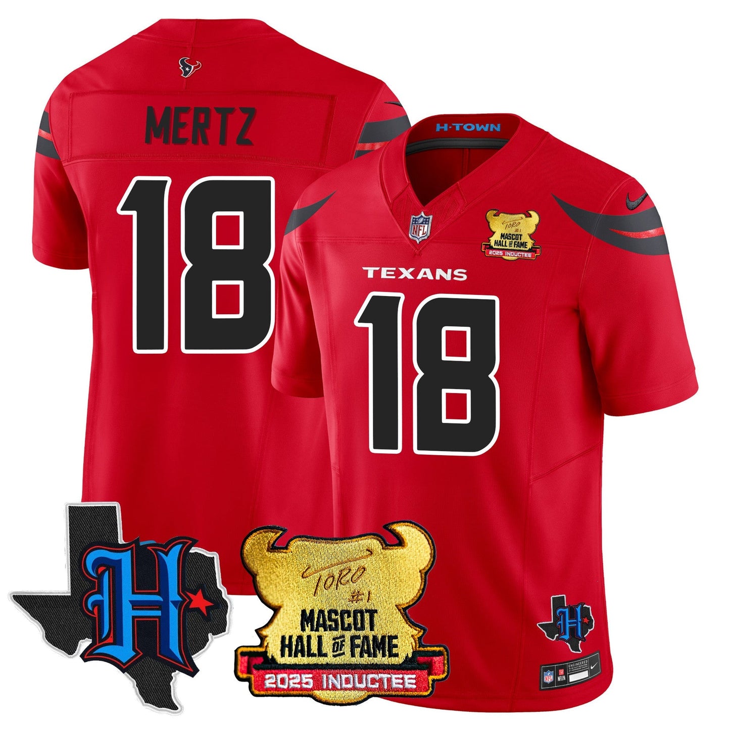 Houston Texans 2025 Mascot Hall Of Fame Jersey - All Stitched