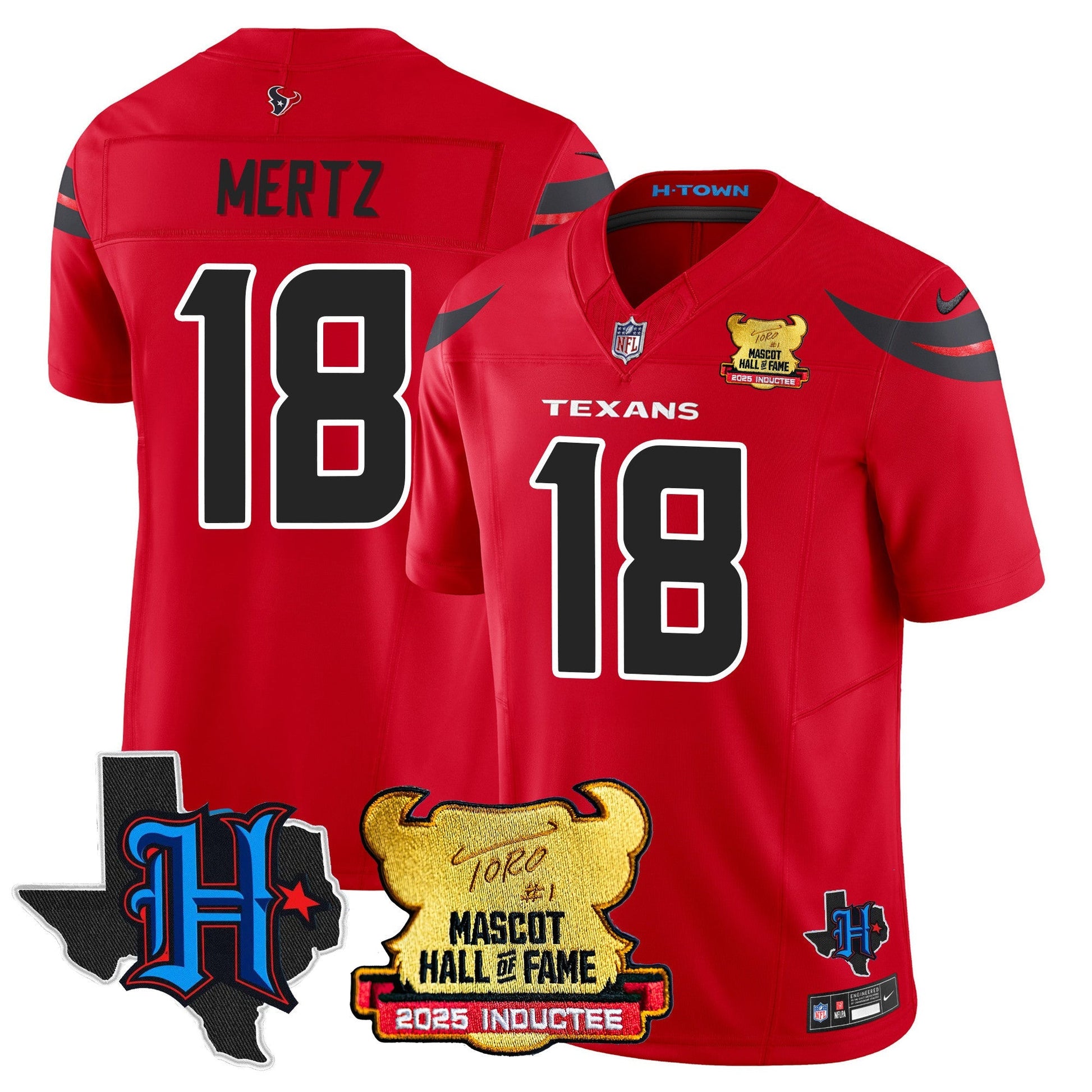 Houston Texans 2025 Mascot Hall Of Fame Jersey - All Stitched