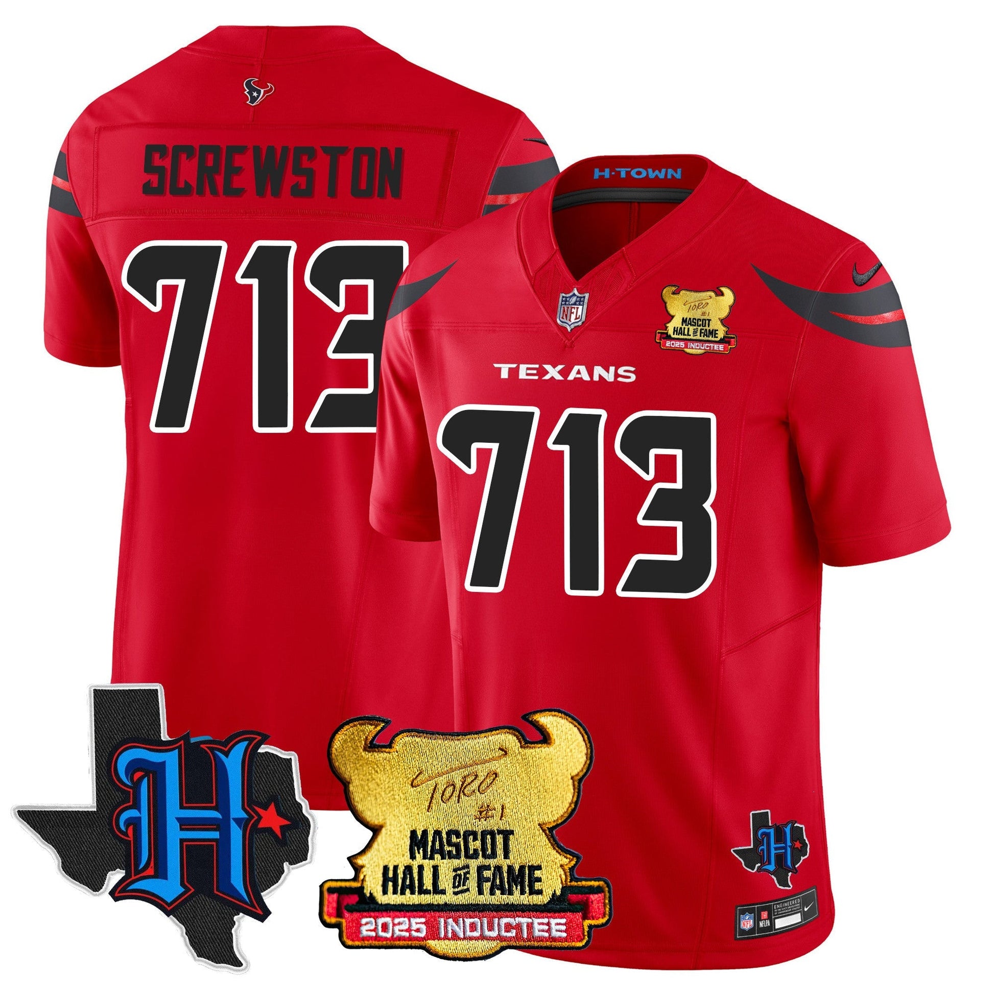 Houston Texans 2025 Mascot Hall Of Fame Jersey - All Stitched