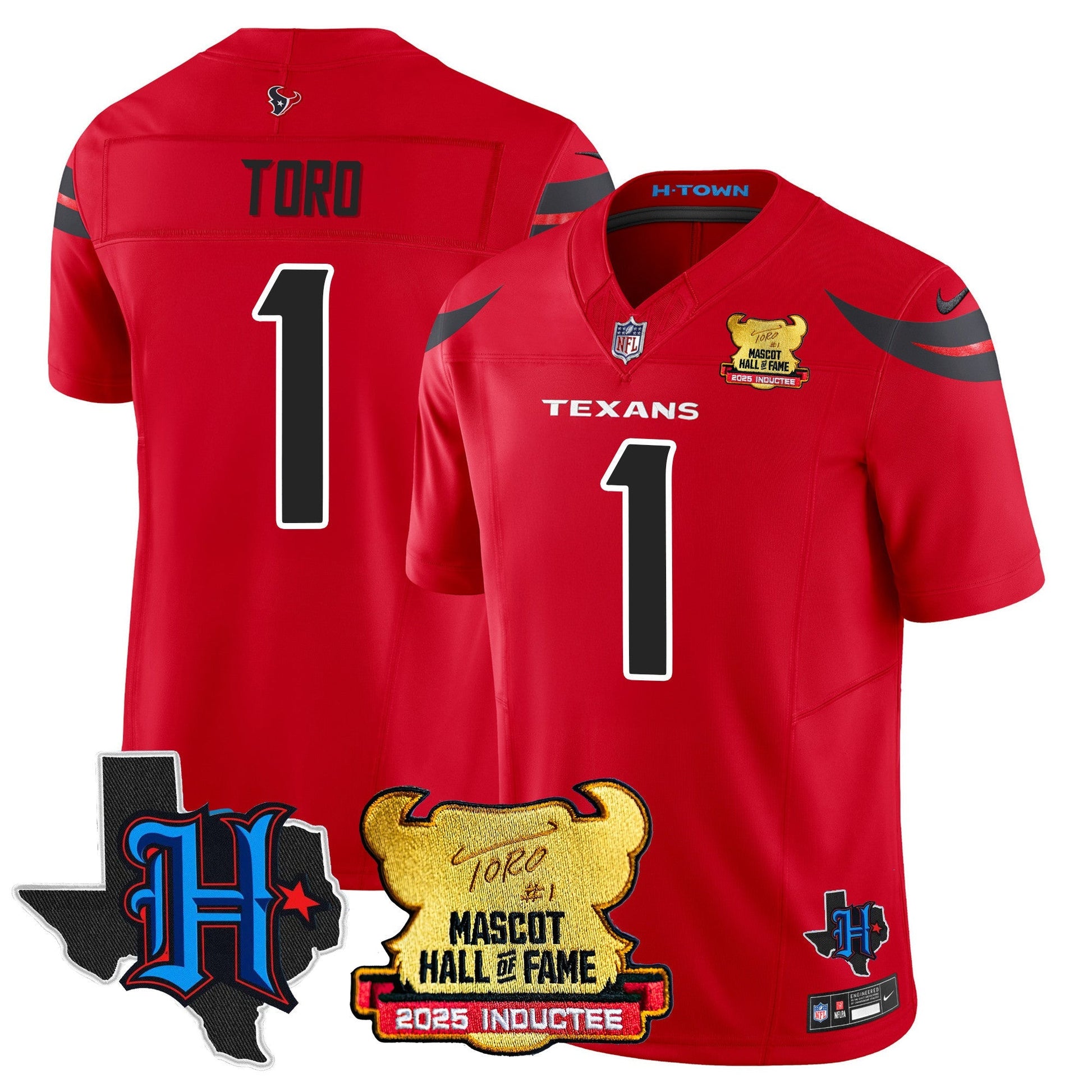 Houston Texans 2025 Mascot Hall Of Fame Jersey - All Stitched