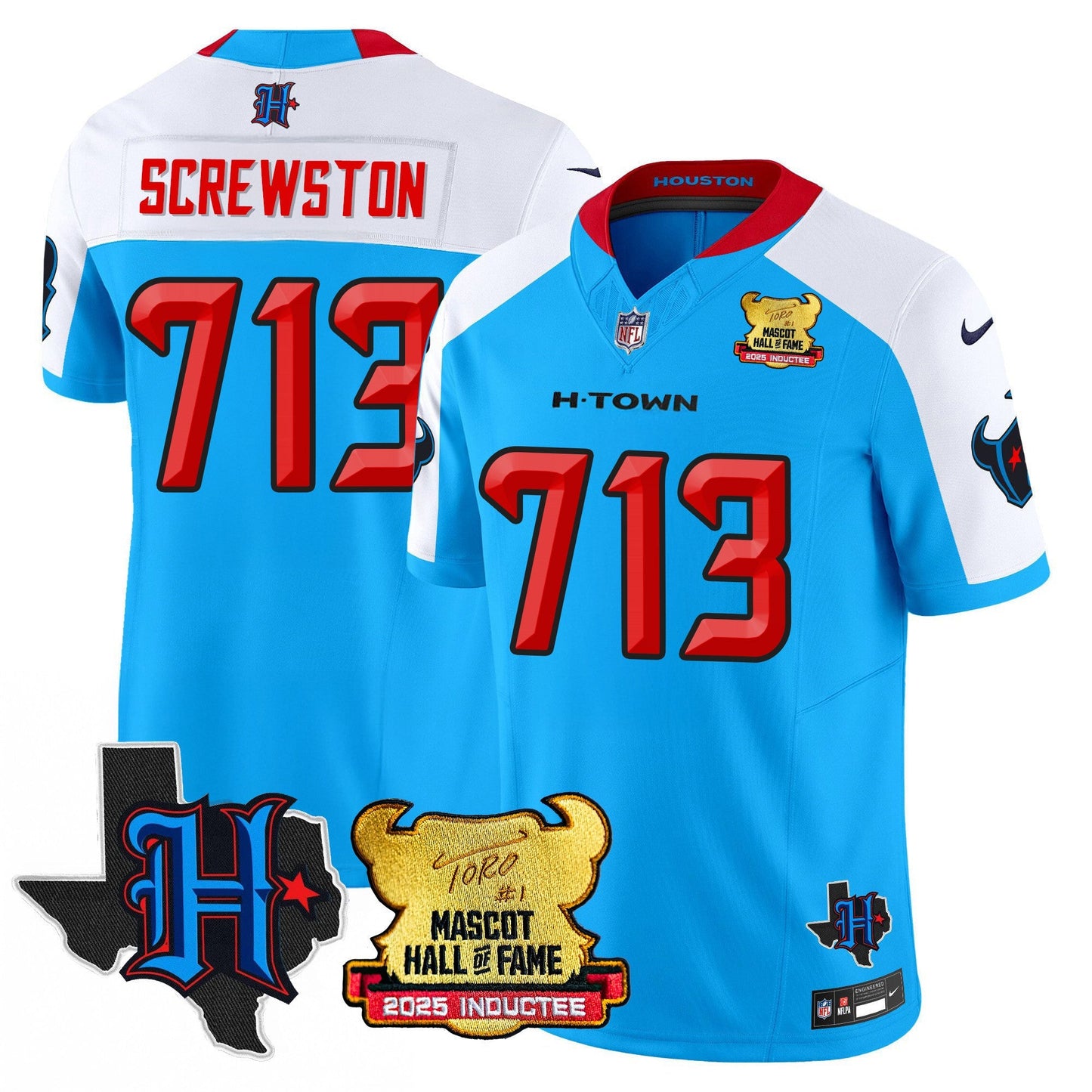 Houston Texans 2025 Mascot Hall Of Fame Jersey - All Stitched