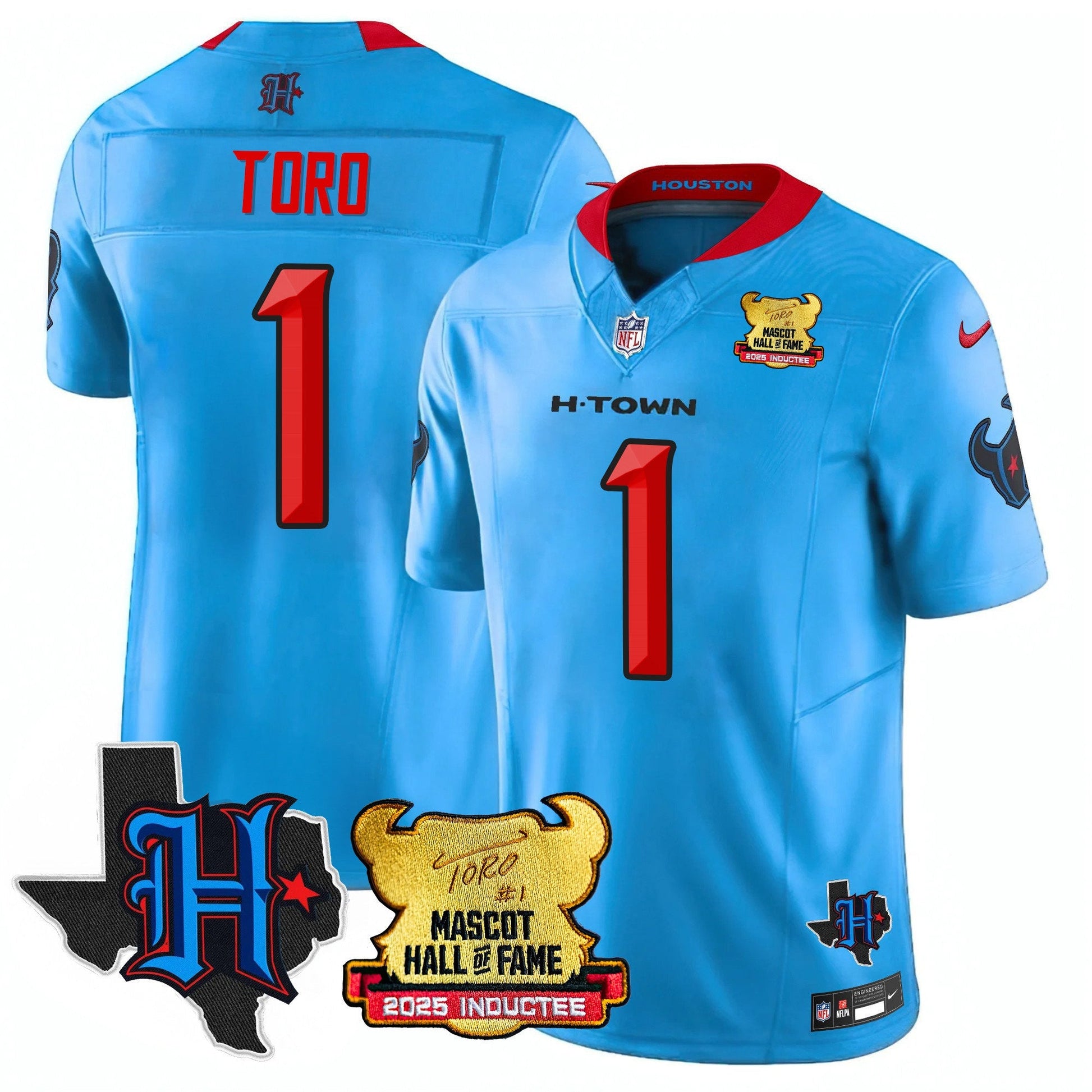 Houston Texans 2025 Mascot Hall Of Fame Jersey - All Stitched