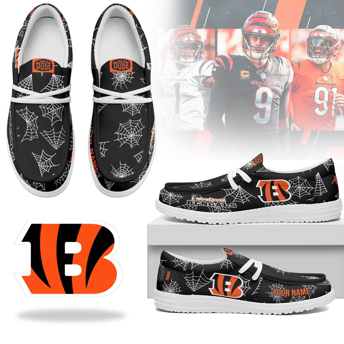 Men's Cincinnati Bengals Halloween Hey Dude Shoes