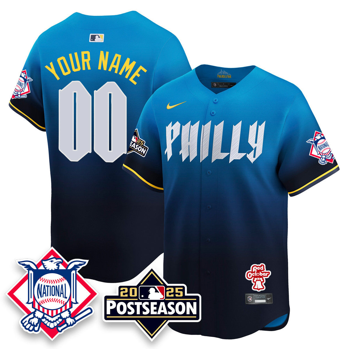 PHI 2025 Postseason Custom Jersey - All Stitched