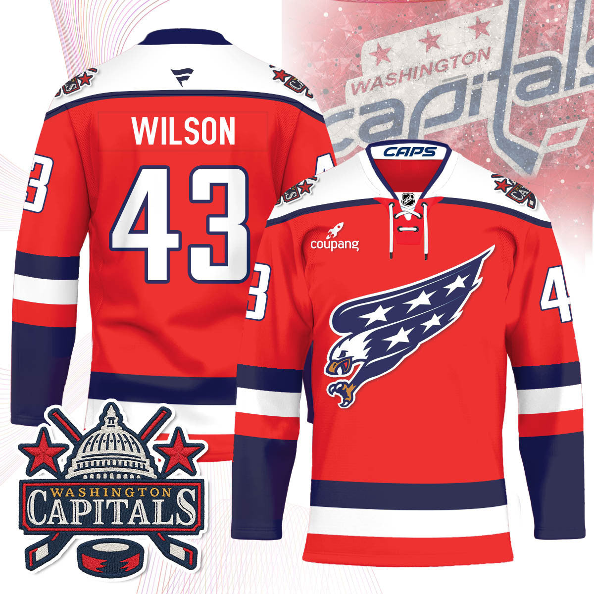 Washington Capitals Screaming Eagle Hockey Jersey - All Stitched