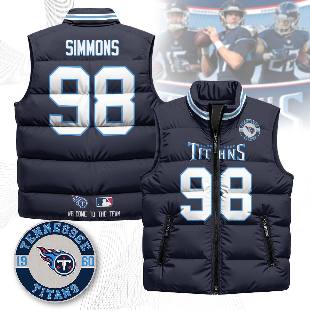 Tennessee Titans Unisex Puffer Vest
