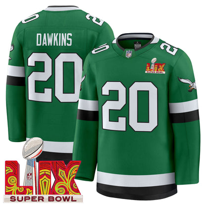 Eagles Kelly Green Hockey Premium Jersey V2 - All Stitched