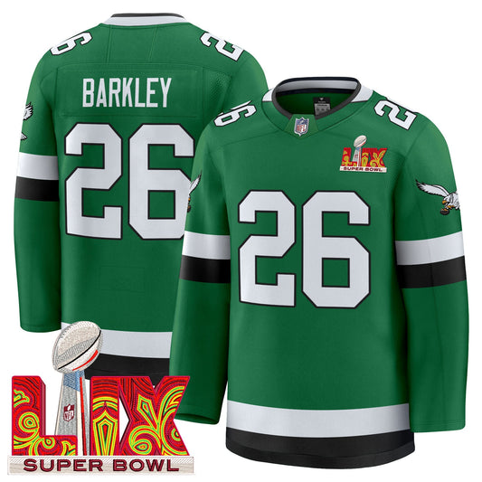 Eagles Kelly Green Hockey Premium Jersey V2 - All Stitched