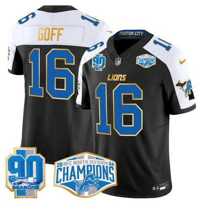 DET 2024 NFC North Division Champions Patch Gold Trim Vapor Limited Jersey - All Stitched