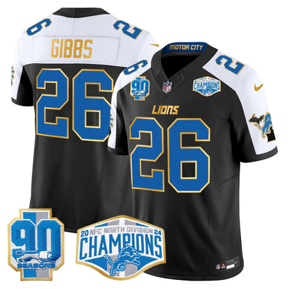 DET 2024 NFC North Division Champions Patch Gold Trim Vapor Limited Jersey - All Stitched