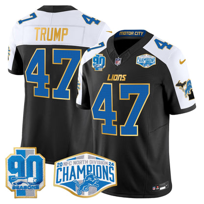DET 2024 NFC North Division Champions Patch Gold Trim Vapor Limited Jersey - All Stitched
