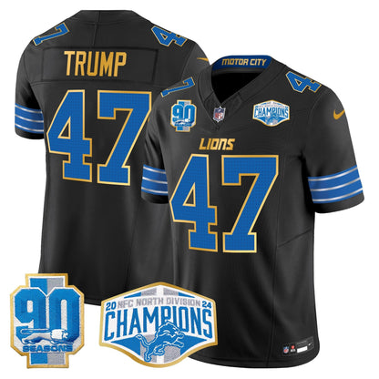DET 2024 NFC North Division Champions Patch Gold Trim Vapor Limited Jersey - All Stitched