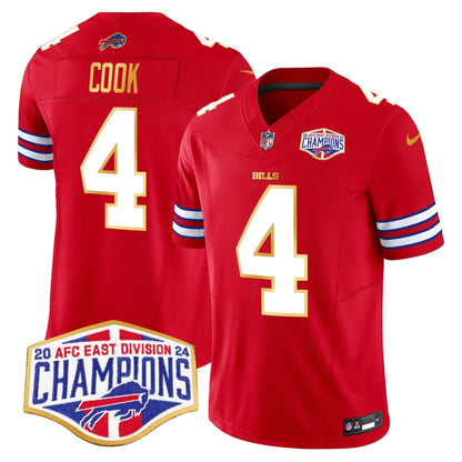 Bills 2024 AFC East Division Champions Gold Trim Vapor Limited Jersey - All Stitched