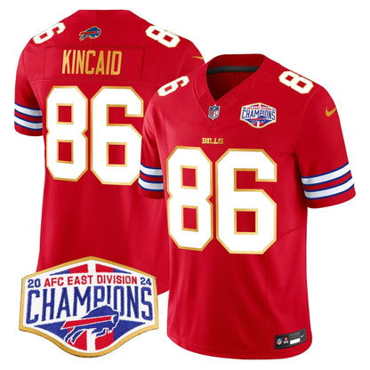 Bills 2024 AFC East Division Champions Gold Trim Vapor Limited Jersey - All Stitched