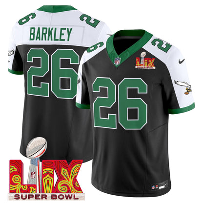 PHI Kelly Green Super Bowl LIX Patch Vapor Limited Jersey - All Stitched
