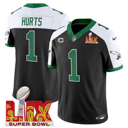 PHI Kelly Green Super Bowl LIX Patch Vapor Limited Jersey - All Stitched