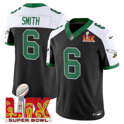PHI Kelly Green Super Bowl LIX Patch Vapor Limited Jersey - All Stitched