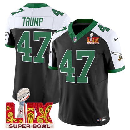 PHI Kelly Green Super Bowl LIX Patch Vapor Limited Jersey - All Stitched