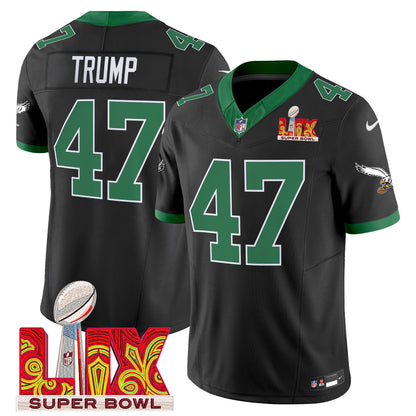 PHI Kelly Green Super Bowl LIX Patch Vapor Limited Jersey - All Stitched