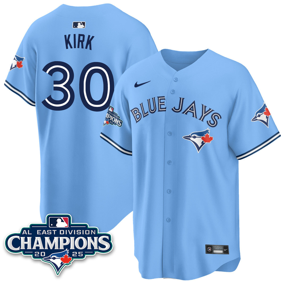 Toronto Blue Jays AL East Division Champions Jersey - All Stitched