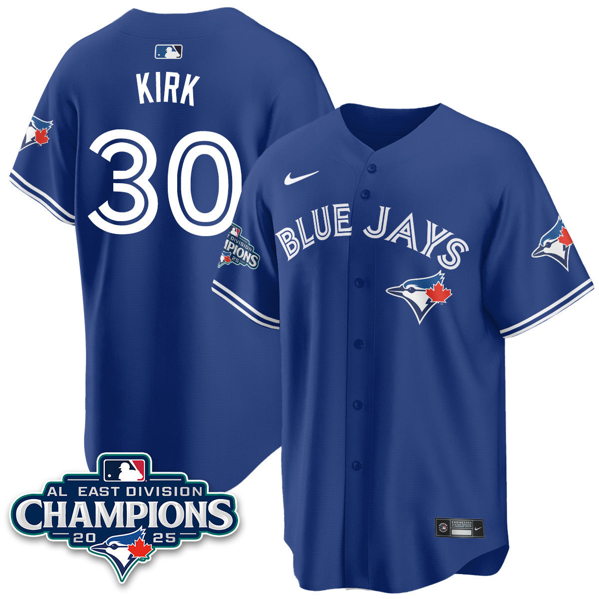 Toronto Blue Jays AL East Division Champions Jersey - All Stitched
