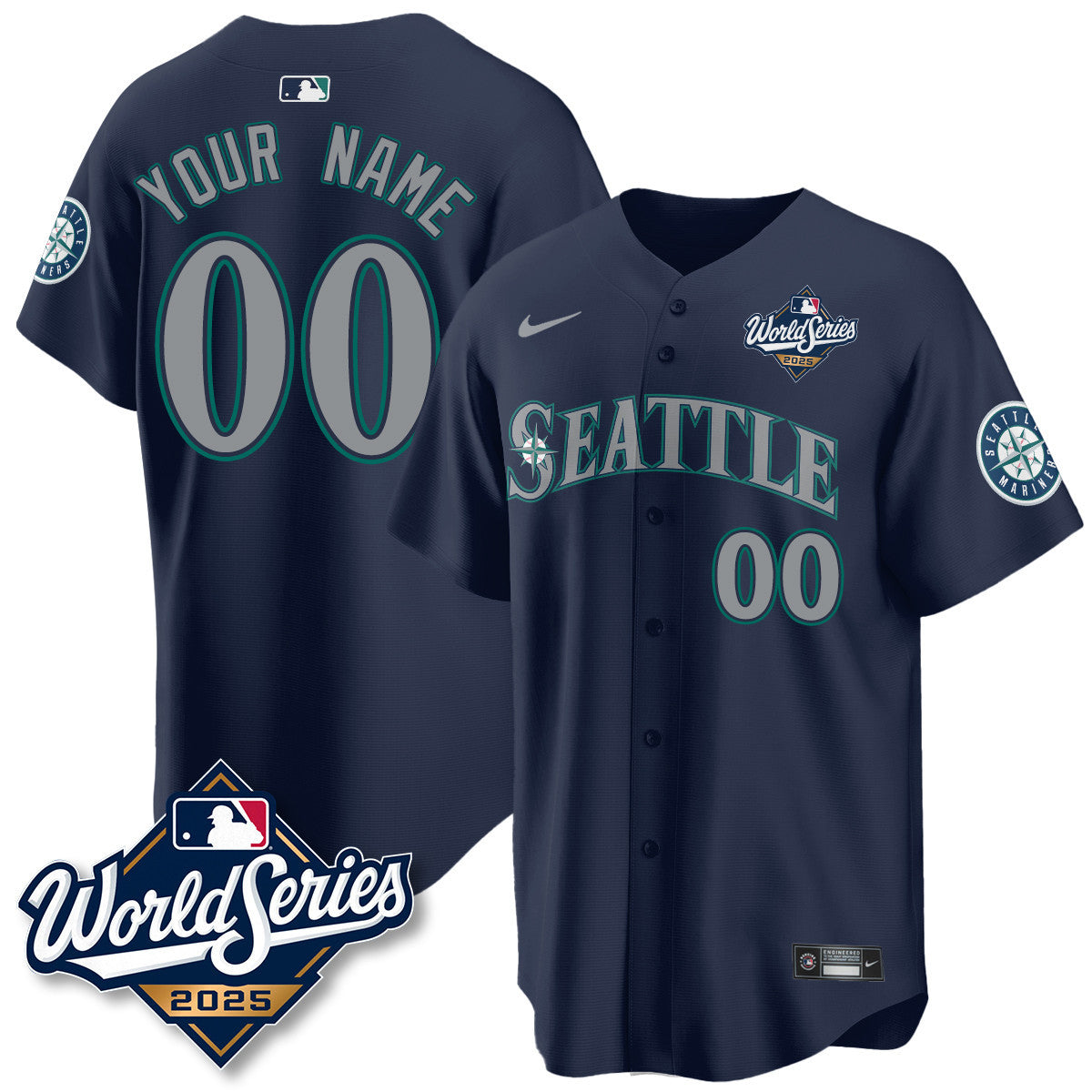 Seattle Mariners 2025 World Series Custom Jersey - All Stitched