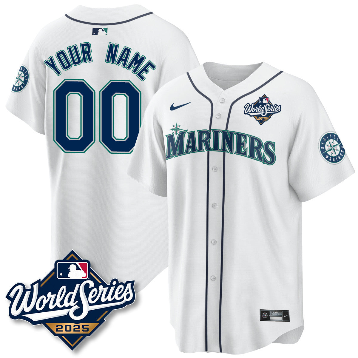 Seattle Mariners 2025 World Series Custom Jersey - All Stitched