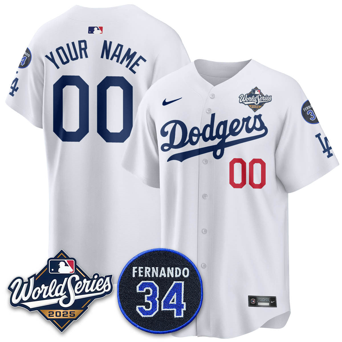 Custom Los Angeles Dodgers 2025 National League Champions Jersey - All Stitched