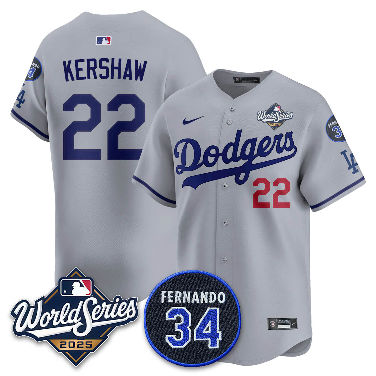 Los Angeles Dodgers 2025 National League Champions Jersey - All Stitched