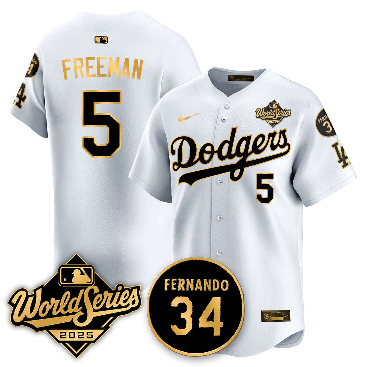 Los Angeles Dodgers 2025 National League Champions Jersey - All Stitched