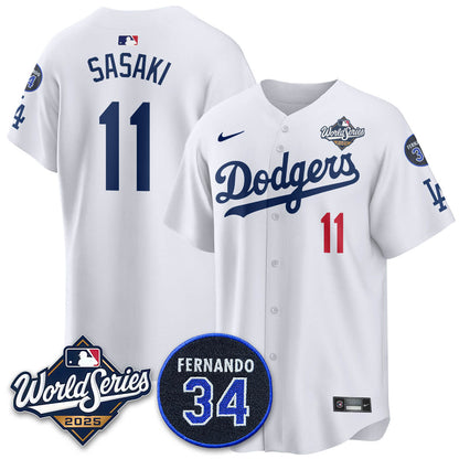 Los Angeles Dodgers 2025 National League Champions Jersey - All Stitched