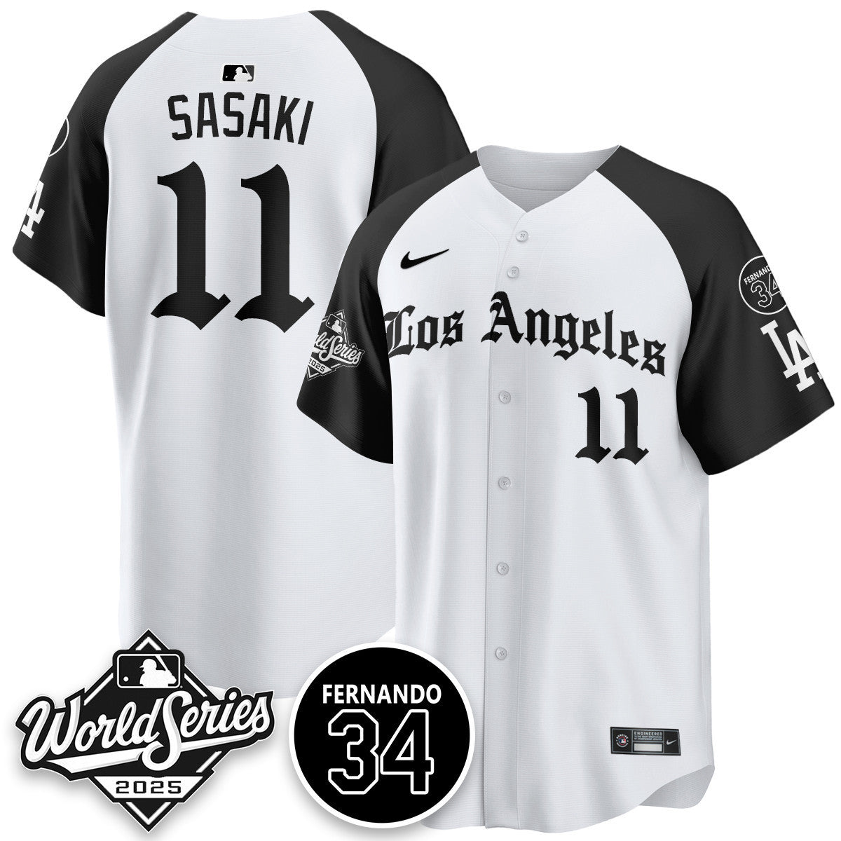 Los Angeles Dodgers 2025 Gothic NL Champions Jersey - All Stitched