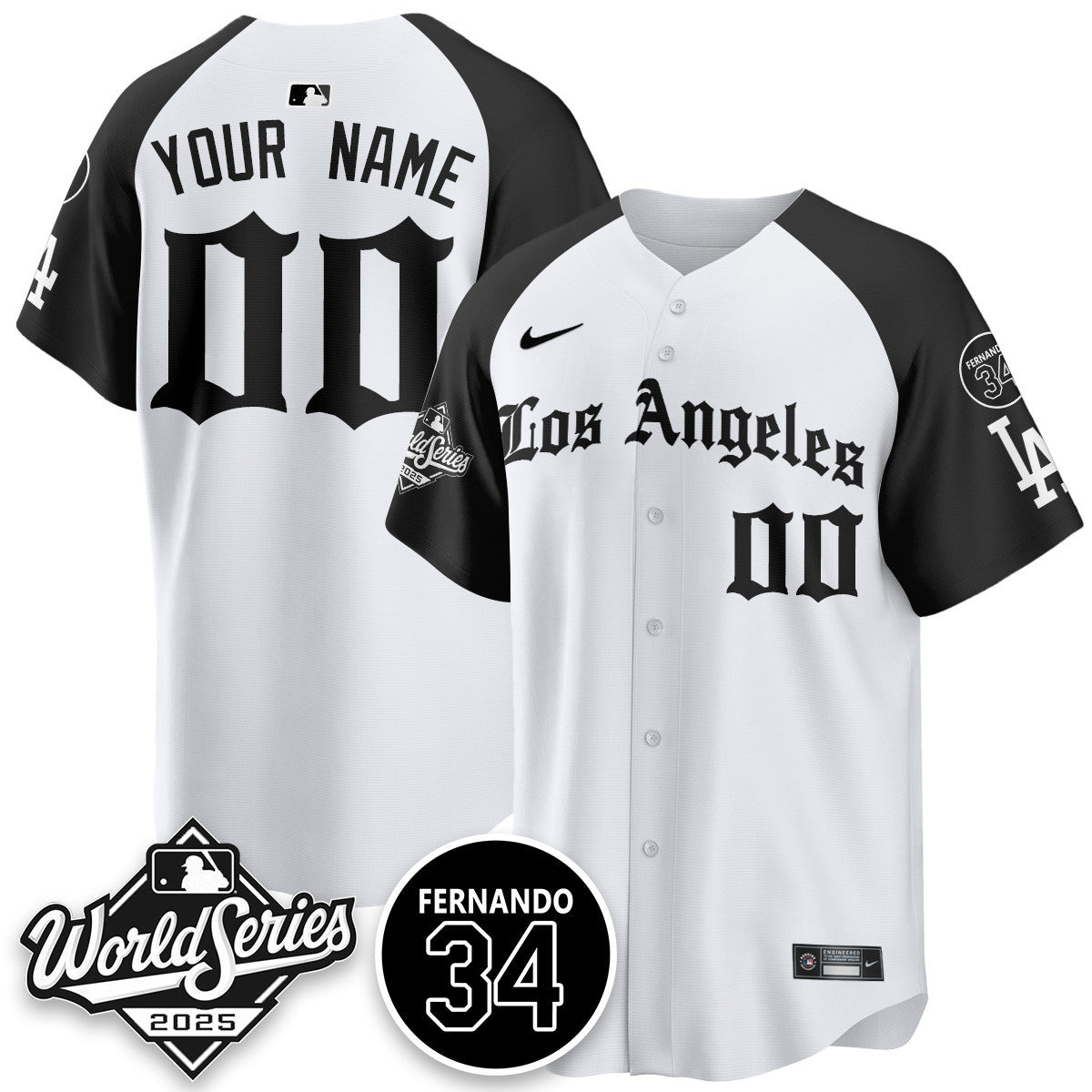 Los Angeles Dodgers 2025 Gothic NL Champions Jersey - All Stitched