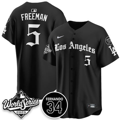 Los Angeles Dodgers 2025 Gothic NL Champions Jersey - All Stitched