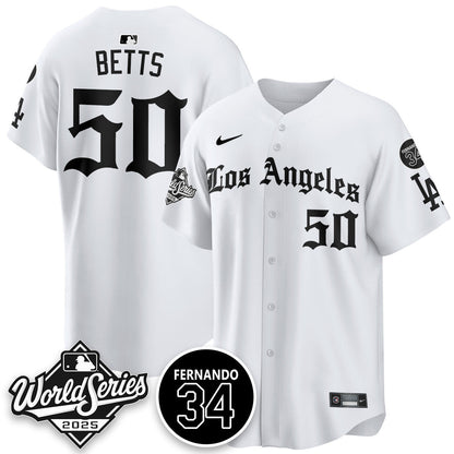 Los Angeles Dodgers 2025 Gothic NL Champions Jersey - All Stitched