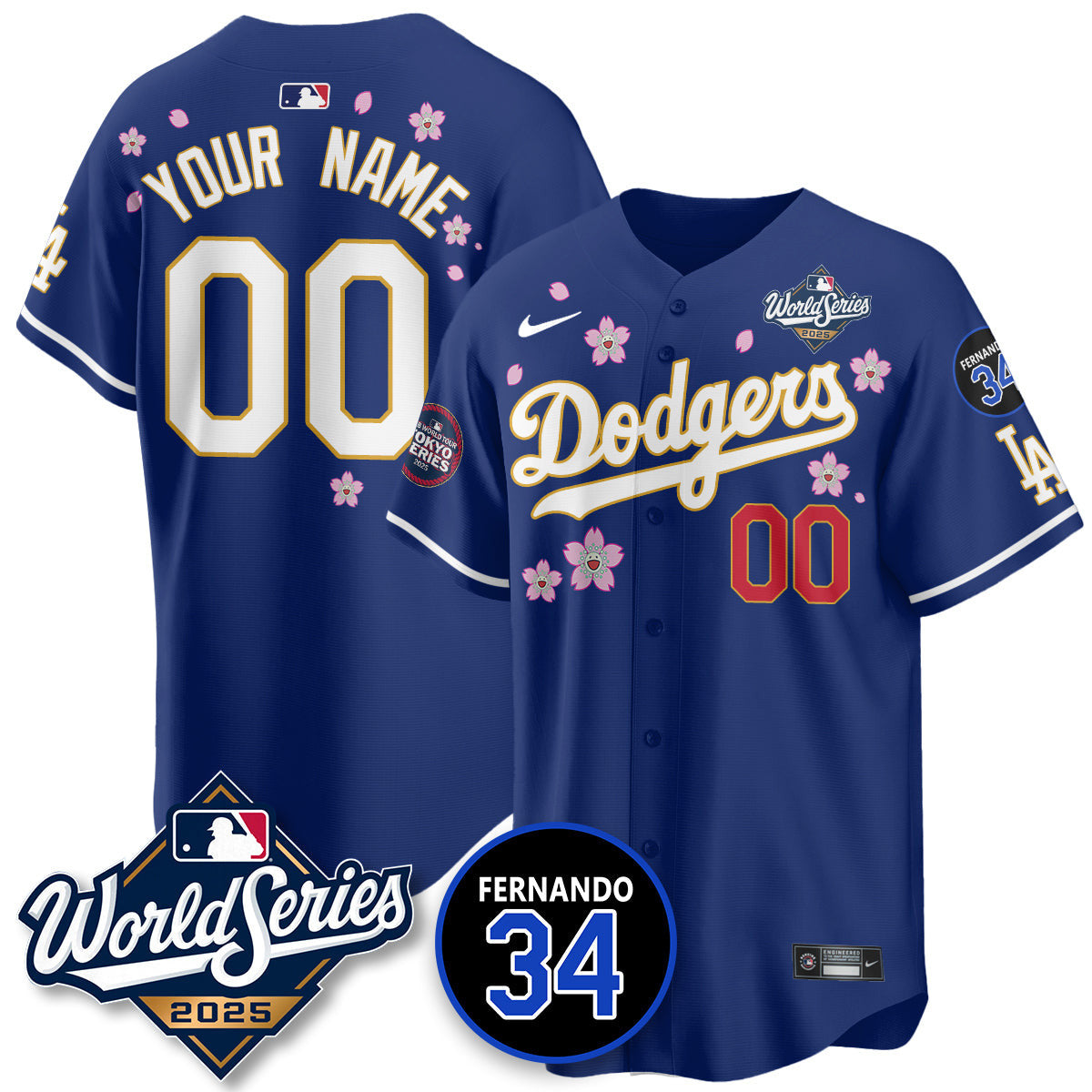 Los Angeles Dodgers Tokyo Series 2025 NL Champions Jersey - All Stitched
