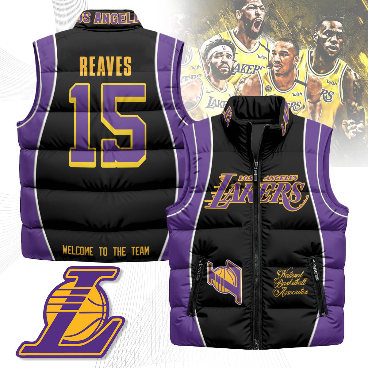 Los Angeles Lakers Unisex Puffer Vest