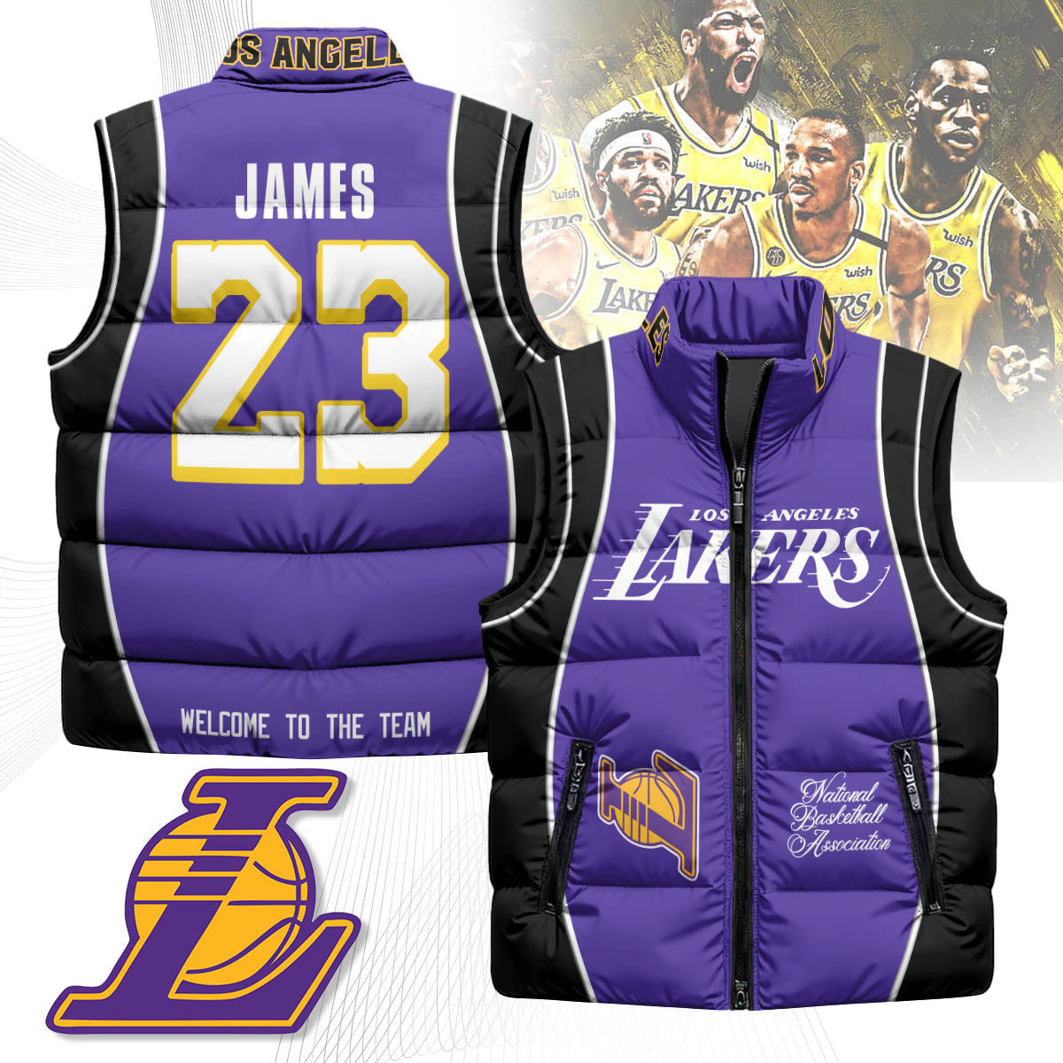 Los Angeles Lakers Unisex Puffer Vest