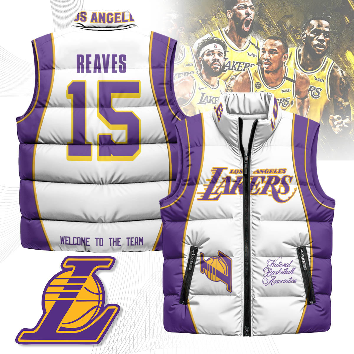 Los Angeles Lakers Unisex Puffer Vest