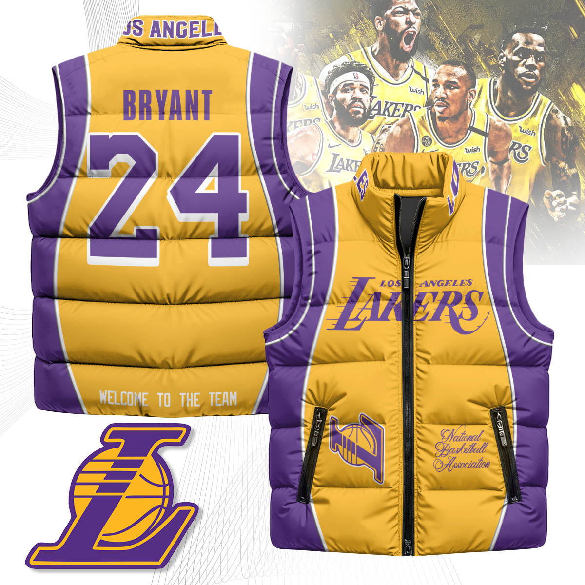 Los Angeles Lakers Unisex Puffer Vest