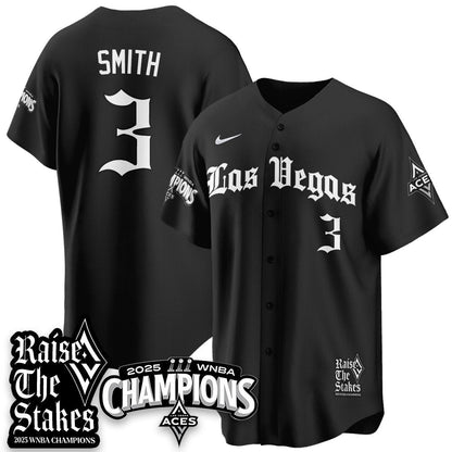 Las Vegas Aces 2025 WNBA Championship Baseball Jersey - All Stitched