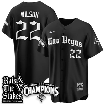 Las Vegas Aces 2025 WNBA Championship Baseball Jersey - All Stitched
