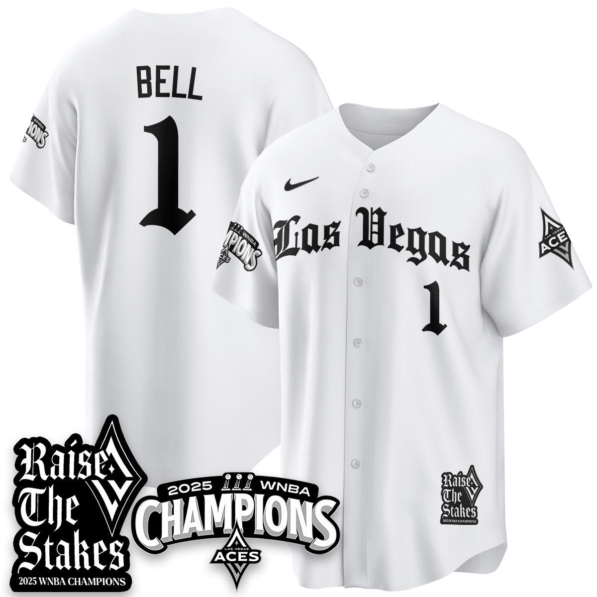Las Vegas Aces 2025 WNBA Championship Baseball Jersey - All Stitched