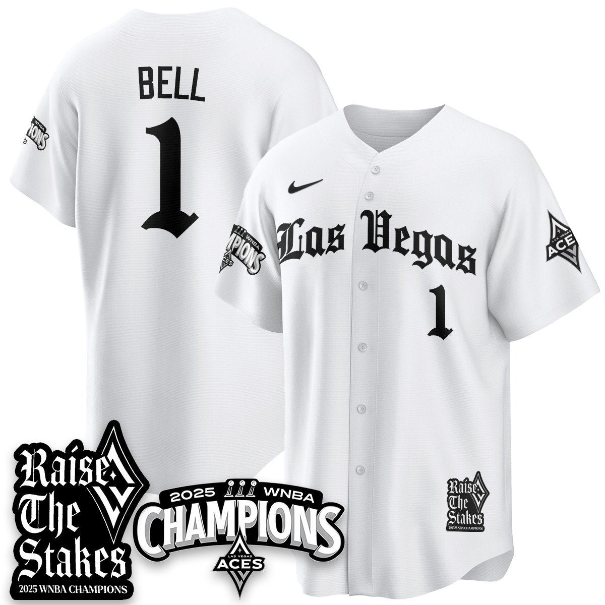 Las Vegas Aces 2025 WNBA Championship Baseball Jersey - All Stitched