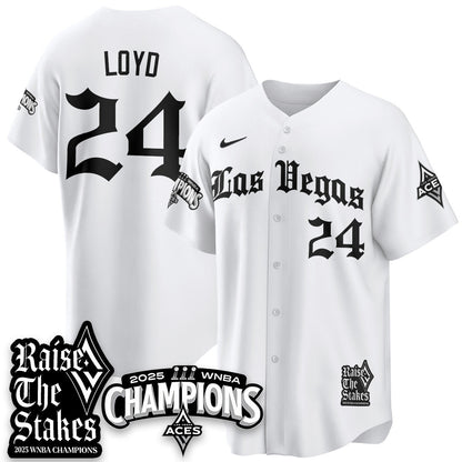Las Vegas Aces 2025 WNBA Championship Baseball Jersey - All Stitched