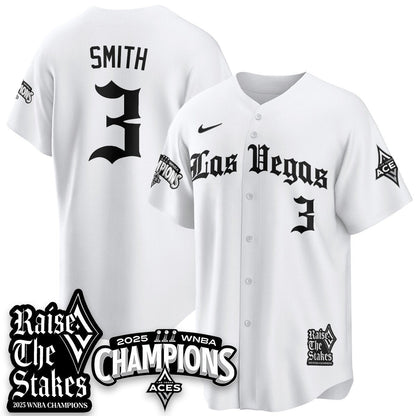 Las Vegas Aces 2025 WNBA Championship Baseball Jersey - All Stitched