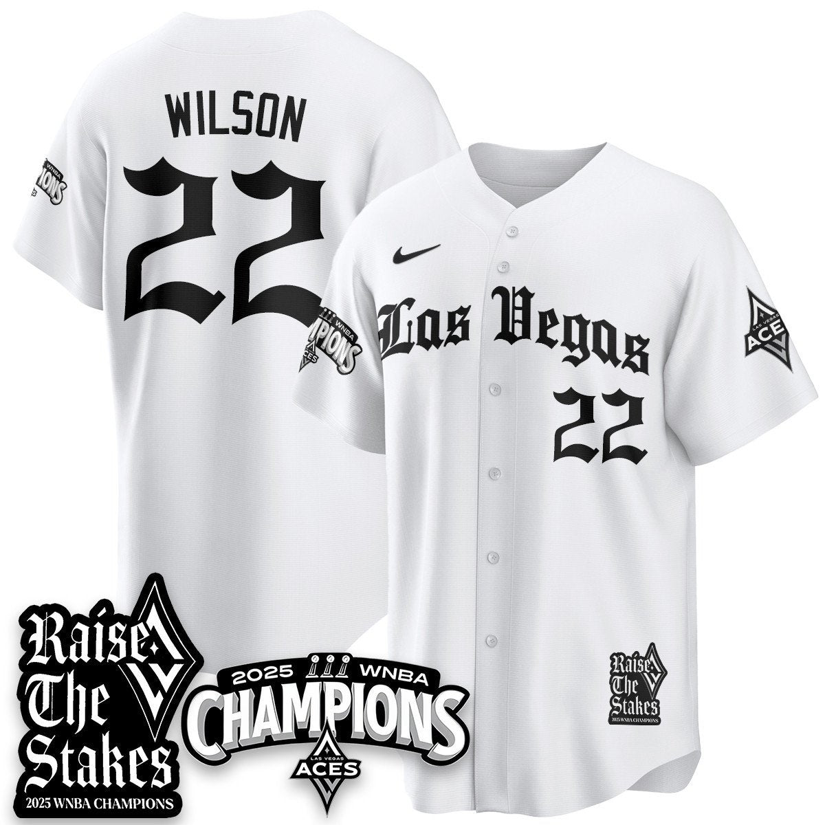 Las Vegas Aces 2025 WNBA Championship Baseball Jersey - All Stitched