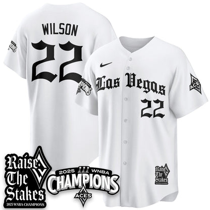 Las Vegas Aces 2025 WNBA Championship Baseball Jersey - All Stitched