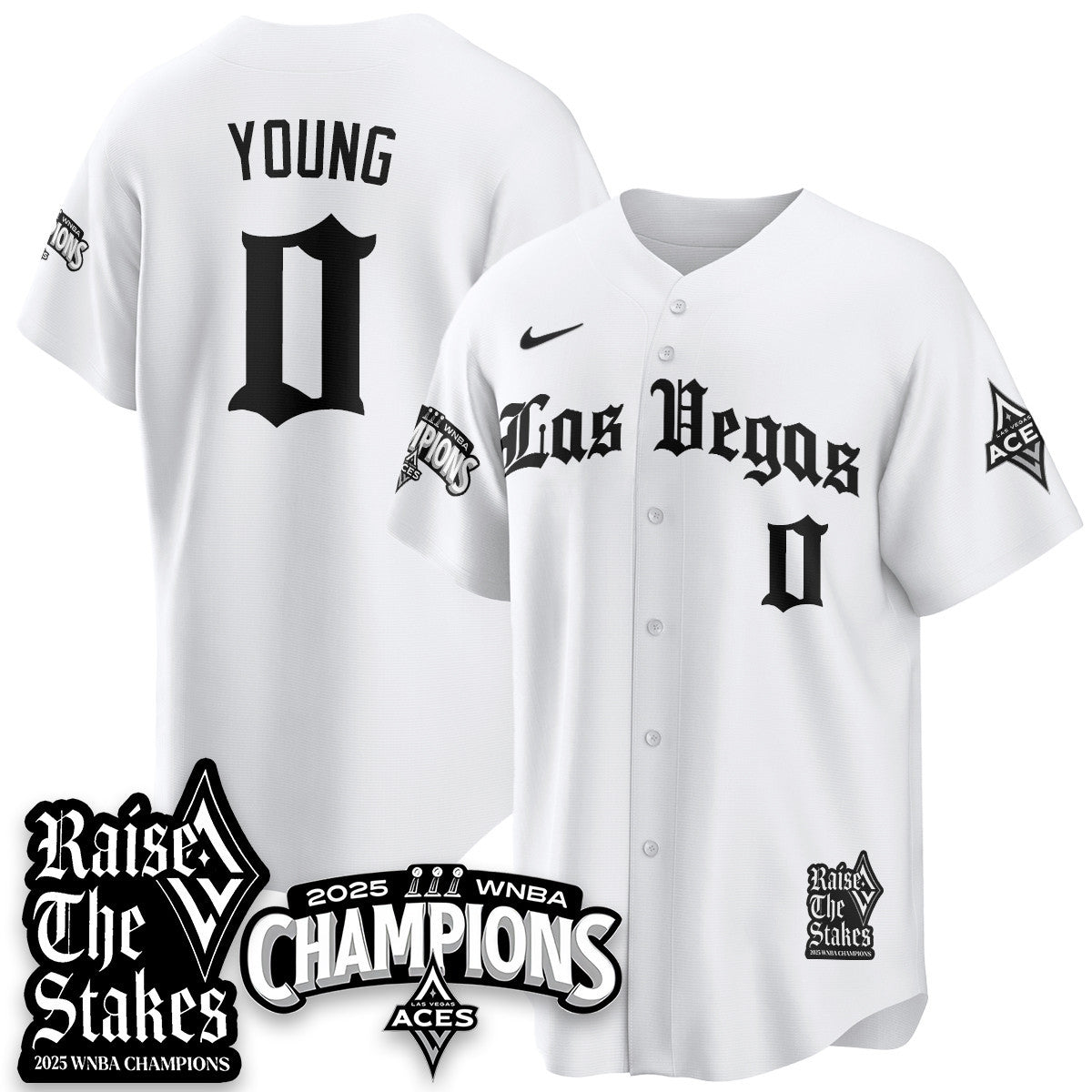 Las Vegas Aces 2025 WNBA Championship Baseball Jersey - All Stitched