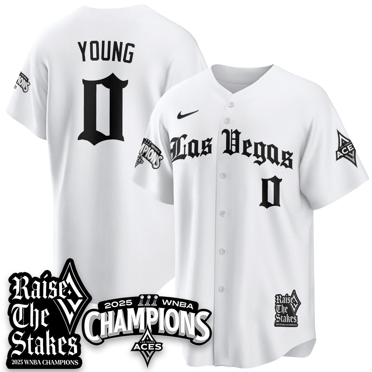 Las Vegas Aces 2025 WNBA Championship Baseball Jersey - All Stitched